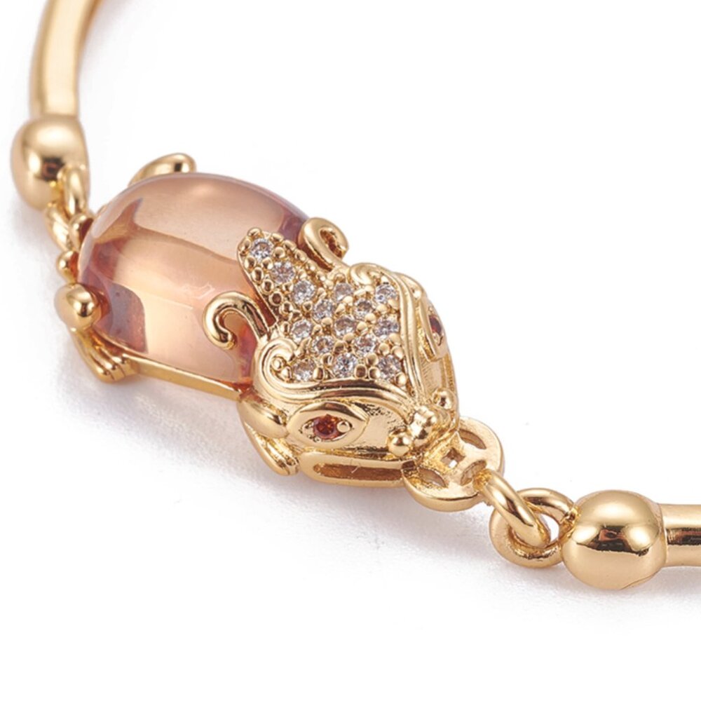 💝5/$25💖 Pi Xiu Jeweled Gold Charm Bracelet, Protection bracelet, Color change